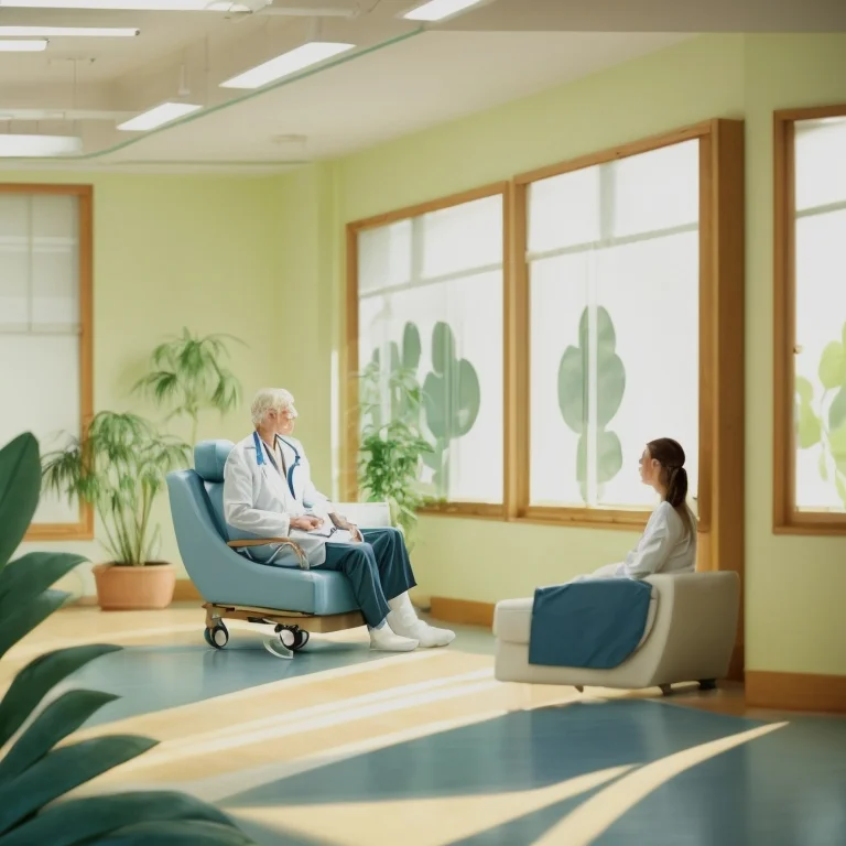 Erfahrene Therapeutin führt sanfte Bewegungstherapie in Sanatorium durch